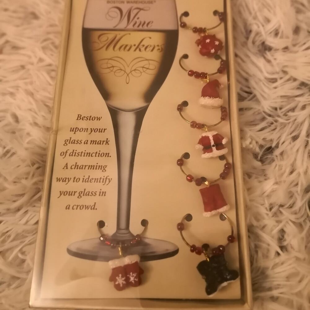 VTG Boston Warehouse Christmas Wine Markers Holiday Christmas 2001 Classic Party